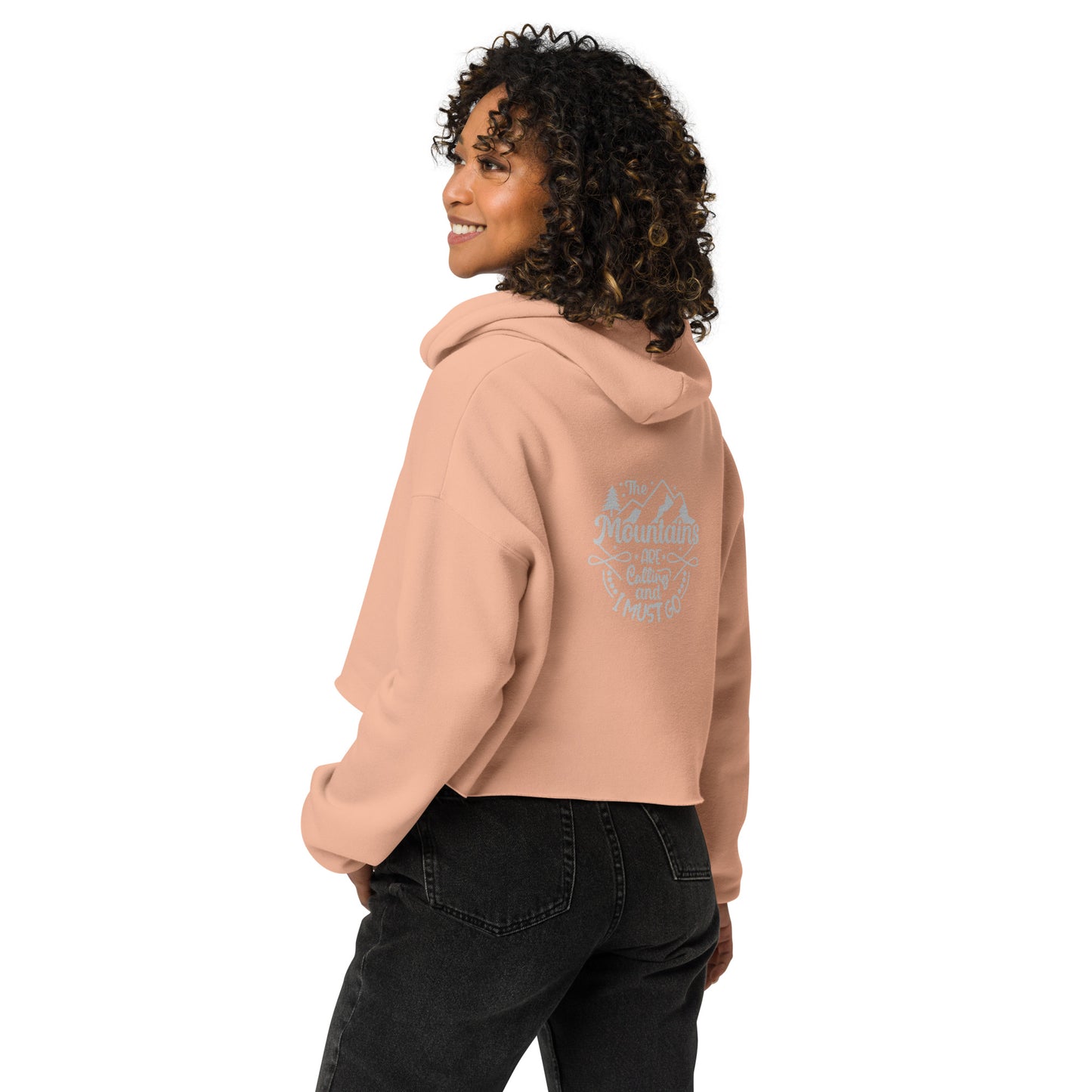 Womens Trailblazer Crop Hoodie in pink, outdoor adventure apparel