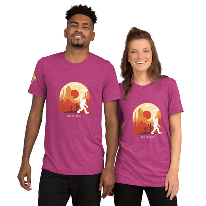 Desert Yeti Lyfe T-shirt on models, outdoor adventure apparel