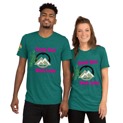 Shred Now Work Later MTB apparel for outdoor adventure